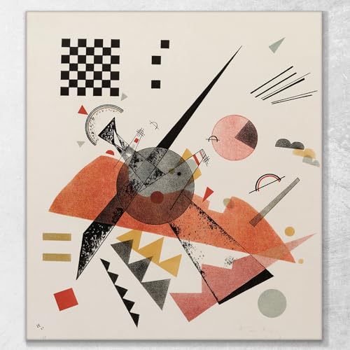 Tableau Kandinsky Orange 1923 wk180 pour dynamiser un mur blanc de salon - 2