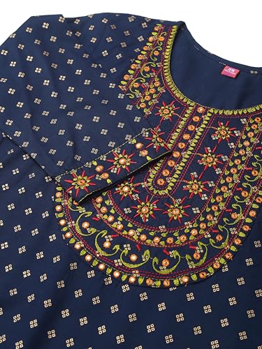 Image of MIRCHI FASHION Women's Straight Fit Paisley Printed And Embellished Kurta Set with Dupatta and Trouser
