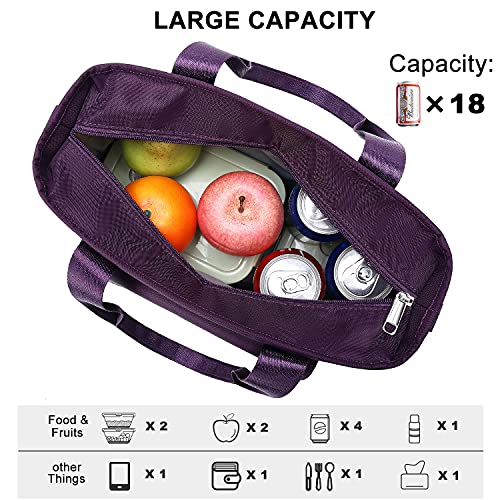 Weitars Lunch Bag For Women Work,Insulated Lunch Box Extra Large Lunch Tote Bag,Wide-Open Tote Cooler Bag With Removable Shoulder Strap With Side Pocket,Lunchbag For Picnic Hiking Beach #TOP1