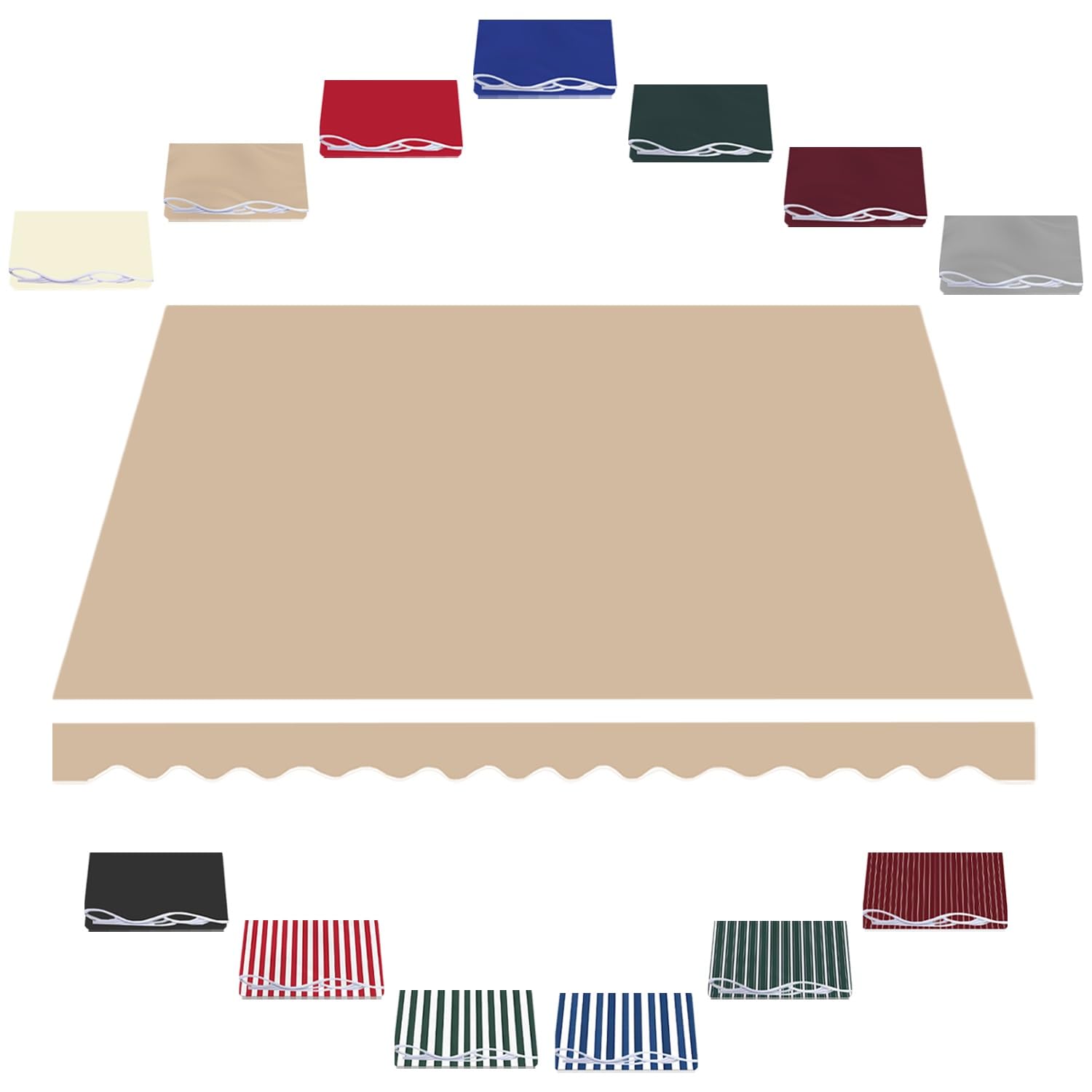 Toile de rechange imperméable pour auvent de terrasse et jardin, bâche ombrage pour balcon