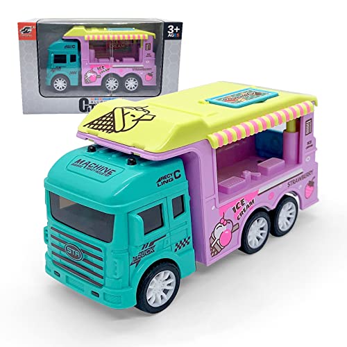 Wikineon Ice Cream Truck, Garbage Truck, Police Car Ambulance Toy, Toy Food Truck, Kids Toys Cars, Toddler Toys, Green Toys As Perfect Role-Play Toy Car For Toddlers Ages 3+, Purple Yellow Blue Color #TOP14