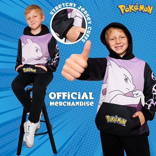 Image of Pokemon Hoodie for Boys & Teens Hooded Sweatshirt Warm Anime Pikachu Sweater