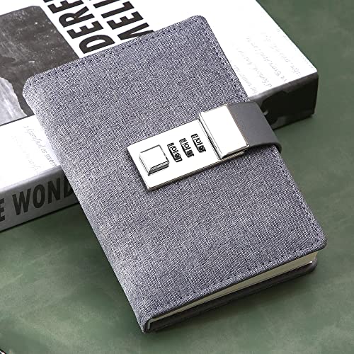 Cagie Lock Journal Combination Lock Writing Travel Diary A7 Mini Notebook #TOP4