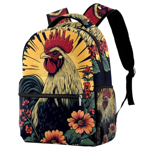 Daypacks paon lotus avec porte-bouteille ergonomique pour ranger les livres