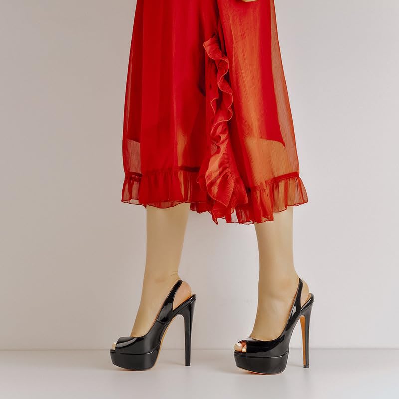 MissHeel Plateau Slingbacks High Heels Stilettos Zapatos de mujer Zapatos de noche