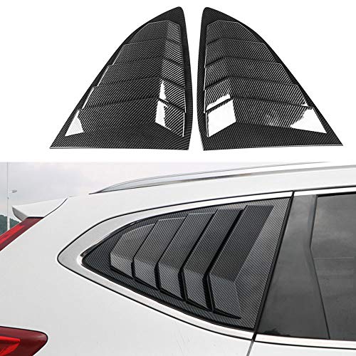 XITER 2PCS ABS Carbon Fibre Racing Style ABS Rear Side Window Louvers Air Vent Scoop Shades Cover Blinds for Honda CR-V CRV 2017 2018 2019 2020 (Carbon Fiber BLACK)