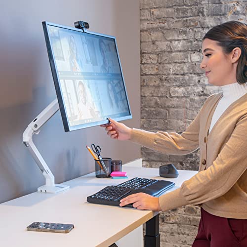 Image of Ergotron - MXV Single Monitor Arm, VESA Desk Mount - for Monitors Up to 34 Inches, 7 to 20 lbs - White