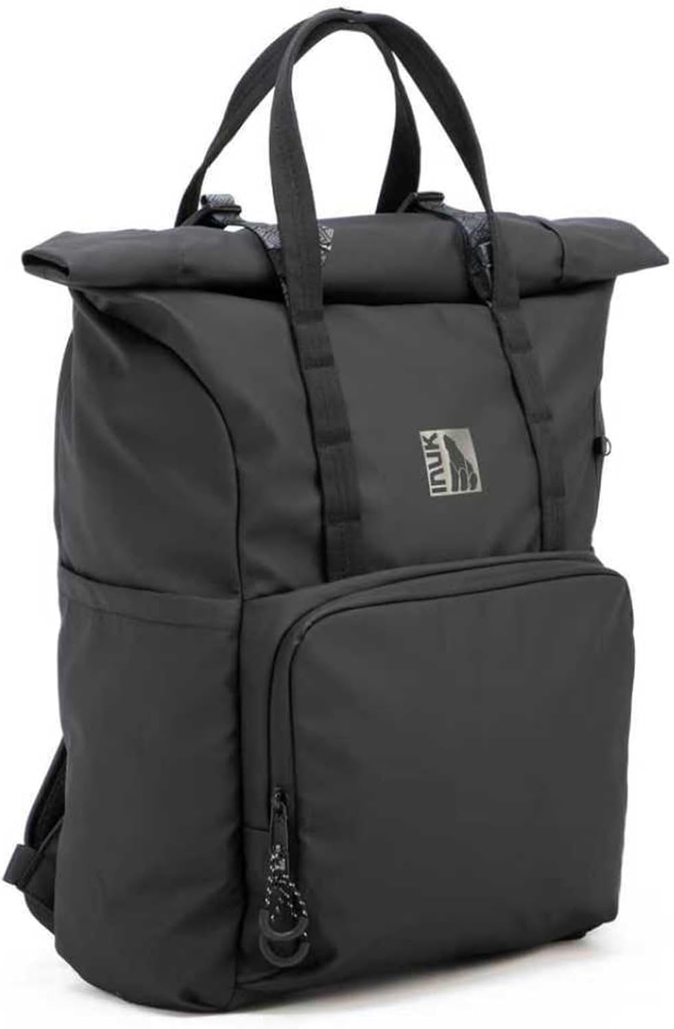 INUK 38L Travel Backpack for Men & Women, Water Resistant Laptop Backpack Hiking Daypack, Eco Friendly Made from 32 Recycled Plastic Bottles with Safety Whistle & Fidlock Magnetic Buckle, Black