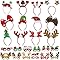 FancyFun 24 Stück Weihnachts-Haarreifen Weihnachtsbrille-Set, Haarreif Weihnachten Brille Rahmen Weihnachts-Kopfschmuck Weihnachtsbaum-Rentiergeweih Haarschmuck Dekoration