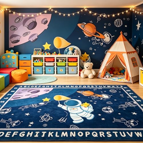 Tapete infantil galaxia azul marino 3x5 pies