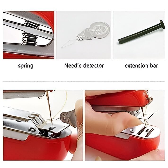 Image of Domestic Sewing /Silai Machine Stitching Tailoring Machine For Garment Cloth Home Household Hand-Operated Menual Stapler Size,Sewing Tool Repairing Accessories (Cream)