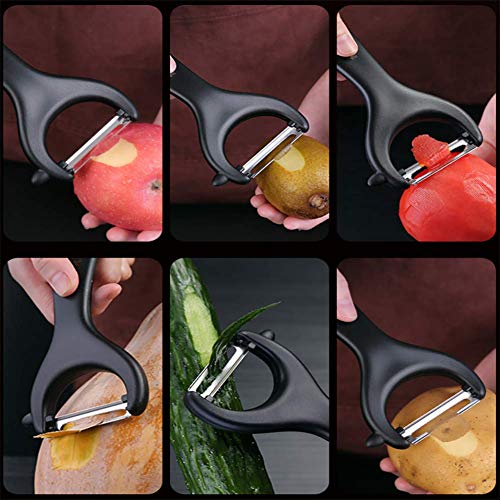 3 Piece Crinkle Potato Cutter - Garnishing Knife, Stainless Steel French Fries Slicer Vegetable Cutters, Potato Peeler,Crinkle Cutter,Very Practical Home Kitchen Vegetable Chip Blade Cooking Tools #TOP2