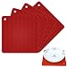 Tonmidej Silicone Pot Holder Square Honeycomb Pattern 7.2 x 7.2 x 0.2 inch/Dark red - Set of 4