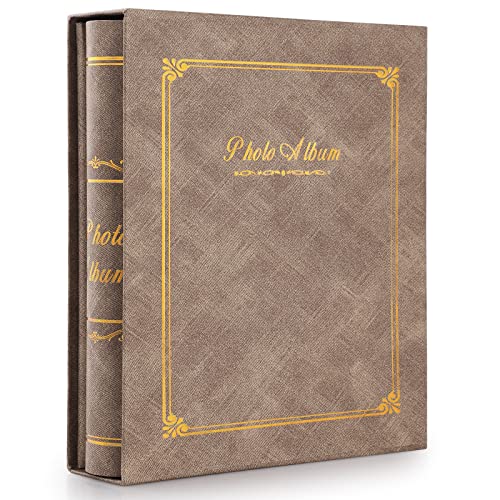 Album Fotos 10x15 cm, Anhow Album de Fotos Grande 200 Fotos con Caja Exterior por Bebe, Boda - Amarillo Cover