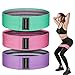 xiluuyou 3 Stück Set Fitnessbänder Stricken, Resistance Bands, Rutsch Schweißfest, Ideal für Yoga, Pilates, Muskelaufbau, Rosa, Mintgrün, Lila