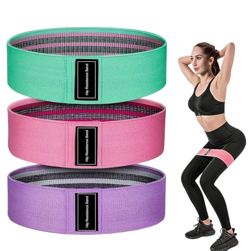 xiluuyou Elastique Musculation, Bandes Elastiques de Fitness Antidérapantes en Tissu, 3 Niveaux de Résistance pour Yoga, Fessiers et Autres Sports et Sac de...