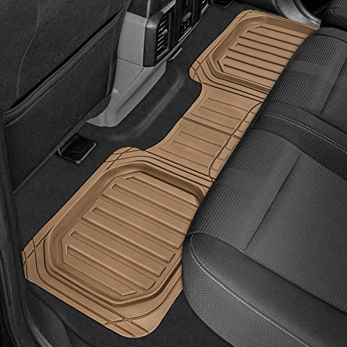 Bdk Cat® Camt-9013 (3-Piece) Large Heavy Duty Rubber Car Floor Mats With Trunk Cargo Liner, Trim To Fit Front & Rear Combo Set For Car Sedan Suv Van, All Weather #TOP2