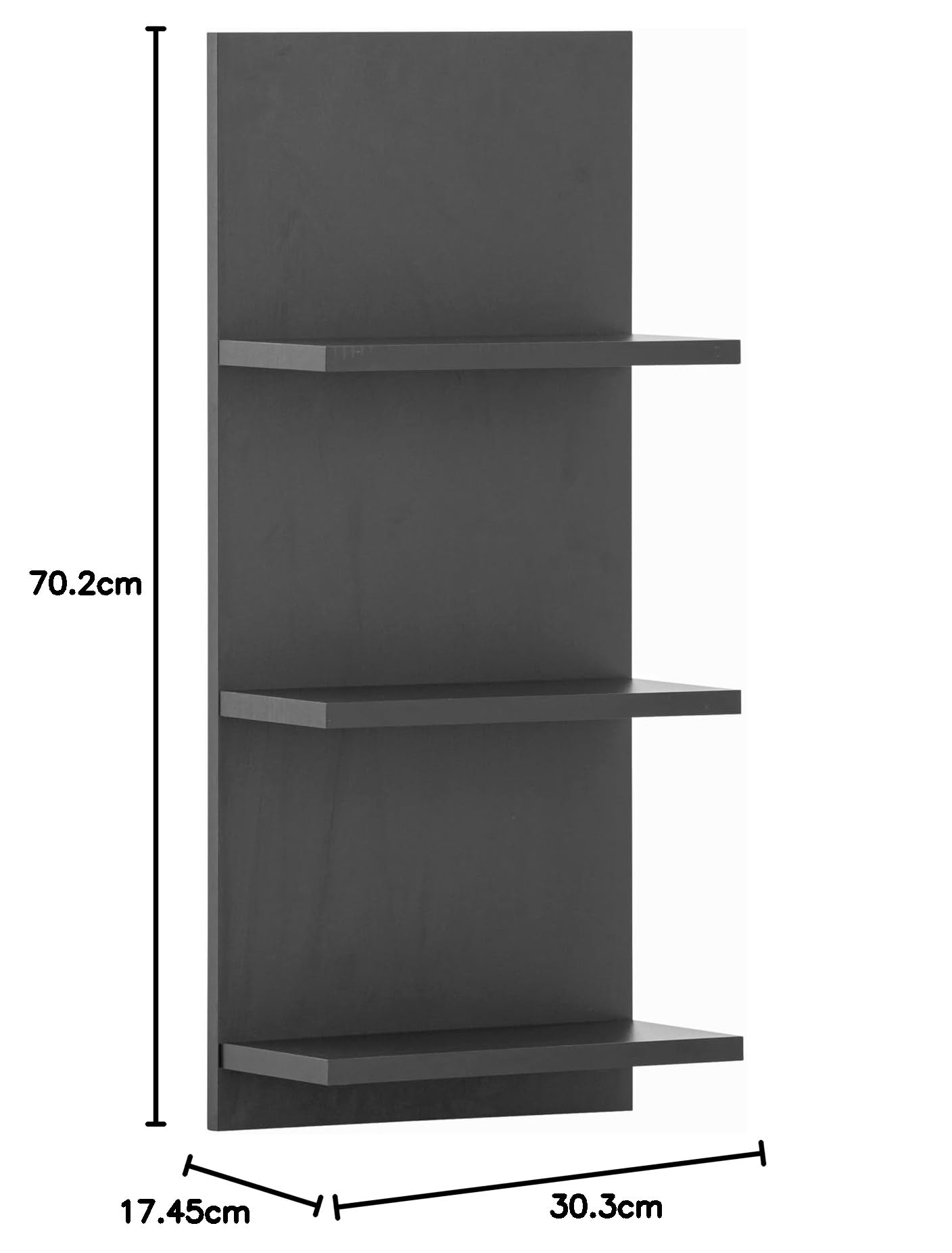 Schildmeyer Palermo Regal 157632, Anthrazit, 30,3 x 17,5 x 70,2 cm