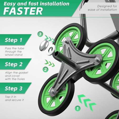 Stair Climbing Hand Truck 440lb,Heavy Duty Dolly Cart for Stairs,Thickened Upgraded Steel Tube Folding Stair Climbing Trolley with Six Wheels and Telescoping Handle