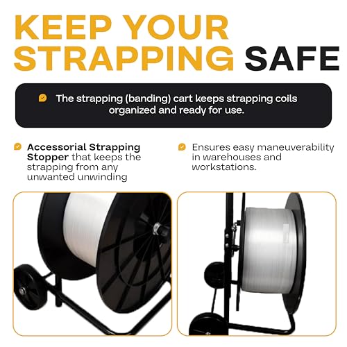 Image of IDL Packaging Strapping Cart & Dispenser for Cord Strapping (8 inch x 8 inch Core)