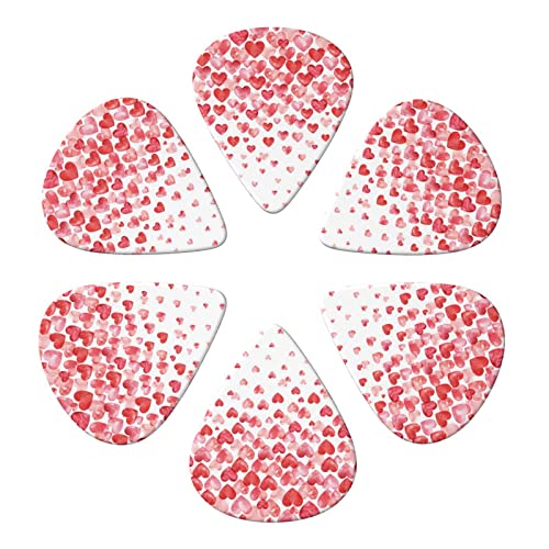 Falling Red Hearts Lot de 6 médiators pour guitare acoustique, guitare électrique, basse, ukulélé – fin, moyen et épais - Les Beatles, Paul McCartney, John Lennon, RIngo Starr, George Harrison Falling Red Hearts Lot de 6 médiators pour guitare acoustique, guitare électrique, basse, ukulélé – fin, moyen et épais – Image 5