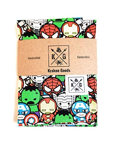 Kraken Goods Double-sided Handkerchief in Marvel Kawaii Print/Gray