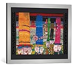hundertwasserhaus wien bild kaufen Fertig gerahmtes Wand-Bild im eleganten, handgefertigten Bilderrahmen mit Aufhängung.