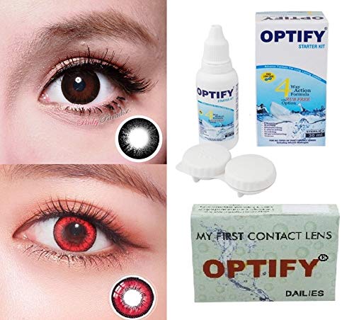 Optify Black,Red Monthly Colored Contact Lenses For Eye Men and Woman (B08682VP3D) Amazon Price History, Amazon Price Tracker