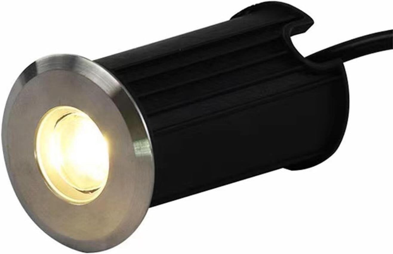 Luci A LED Subacquee per Laghetto per Esterni Giardino Feste Fontana Ip68 Interrate Paesaggistiche 12V Faretto Rotondo da Incasso Bianco Caldo/Rosso 52X85 Mm