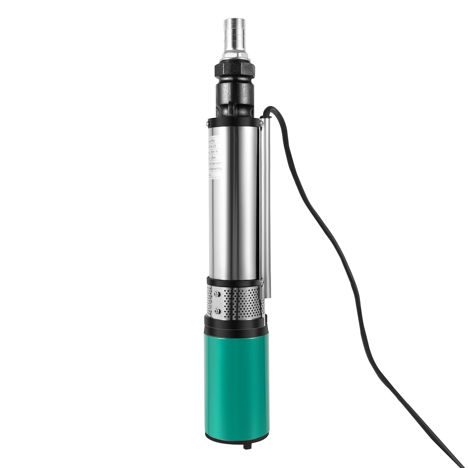 Pompe Immergée pour Puits Profond, 24V, 320W 3000L/H, Hauteur 25m, Pompe de Puits Submersible, IPX8, Câble 16m, pour Irrigation Agricole et Usage Domestique