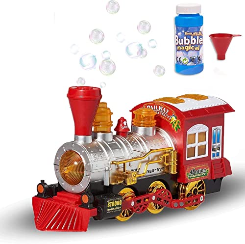 Bubble Bump 'n' Go Train avec lumières, sons et action avec flacon de 140 ml de solution à bulles