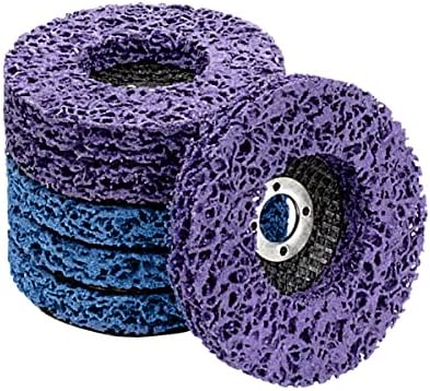 Meccion Strip Discs 6 Pcs 100mm/4 Inch Stripping Wheel Durable Poly Strip Disc for Angle Grinder - Ideal for Remove Paint and Rust, Clean Welds, Surface Grinding and Polishing
