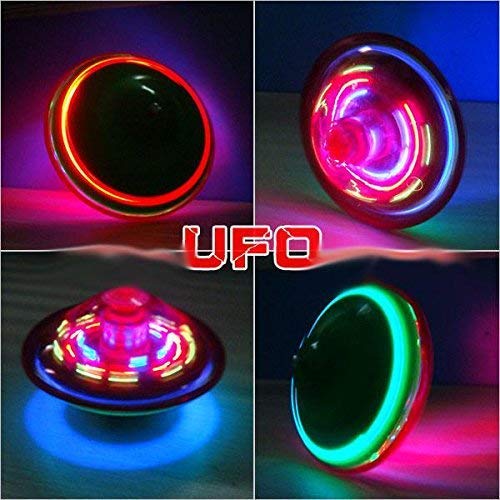 Image of Crackles LED Spinning Top Toy with Music & Laser Lights | Light Up Flash Top Gyro Spinner Toy for Kids | Battery Operated Musical Top for Boys Girls (Pack of 1)