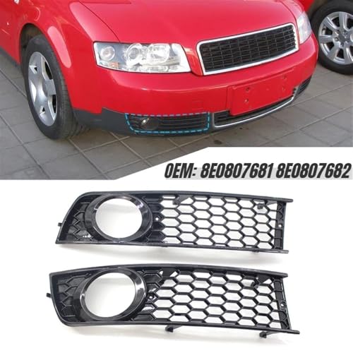 Rejillas luz antiniebla en panal hexagonal para parachoques de coche A4 B6 3