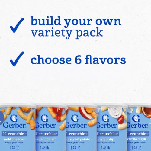 Image of Gerber Lil' Crunchies Snacks for Babies, Stage 3, Build Your Own Variety Pack, 6PK