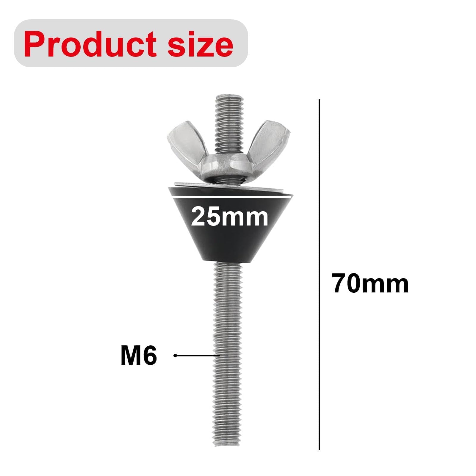 GIONAR 4 Sets M6x70mm Toilet Seat Hinge Repair Kit, Stainless Steel Toilet Seat Fittings, Non-Slip Toilet Seat Fixing Set - Image 2