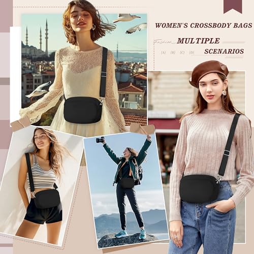 TOPEAST Nylon Crossbody Bags for Women with Leather Card Holder - Mini Cross Body Purse with Adjustable Strap for Traveling2