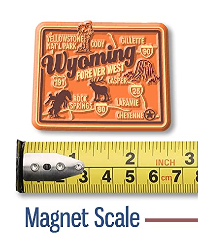 Imán clásico de Wyoming 2.3 x 1.8 pulgadas miniatura 2