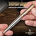 Scriveiner Silver Chrome Ballpoint Pen - Stunning Luxury Pen, Real Gold Plating, Schmidt Black Refill, Best Ball Pen Gift Set for Men & Women, Professional, Executive, Office, Nice, Fancy Pens