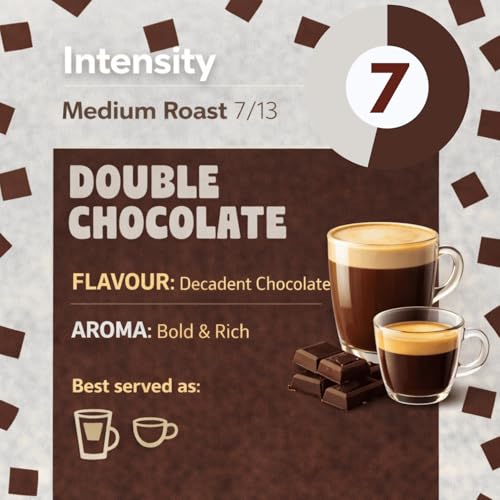 Image of Caramelly Double Chocolate Flavoured Nespresso Compatible Coffee Capsules, 10 Pods, Intensity - 7 | Medium Roast | Aluminium Coffee Pods |100% Arabica