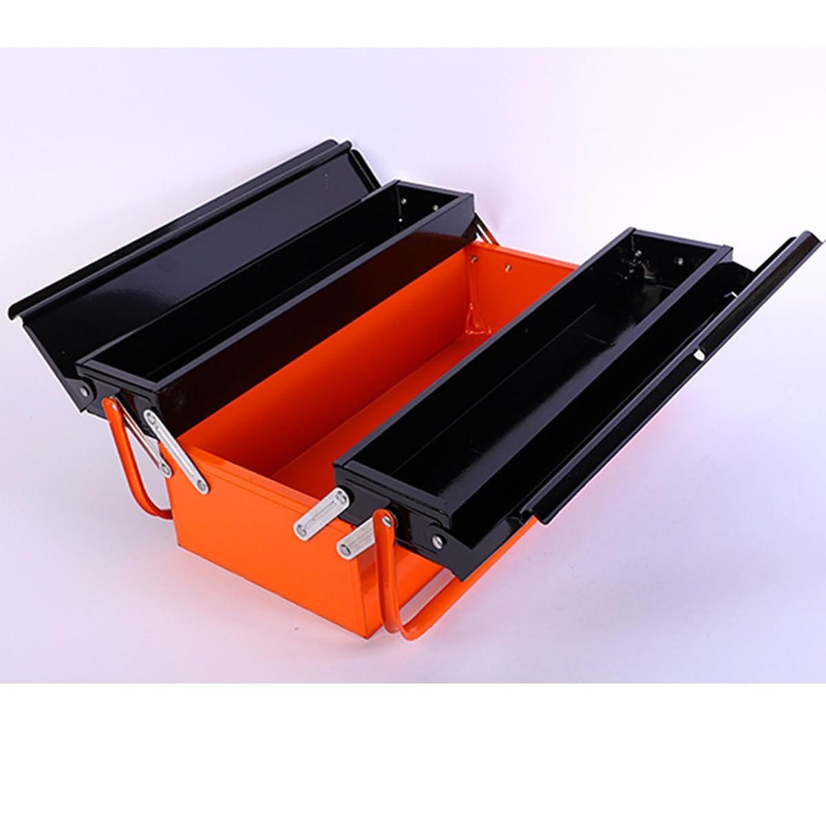 Cassetta degli attrezzi da 20 pollici, cassetta degli attrezzi portatile in metallo, cassetta degli attrezzi a sbalzo in metallo, organizer pieghevole for la conservazione degli attrezzi(2-Tray(L20''X