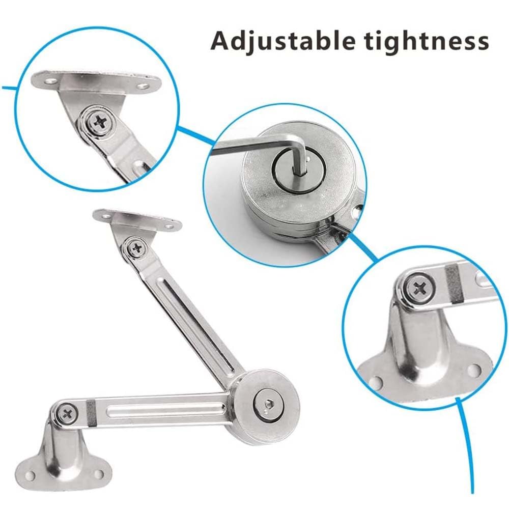 Soft Close Lid Support Hinges, Heavy Duty Stay for Door Open Upward and Downward - Image 4