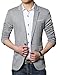 DAVID.ANN Men's Casual Slim Fit One Button Center Vent Blazer Jacket,Grey #3625,Large