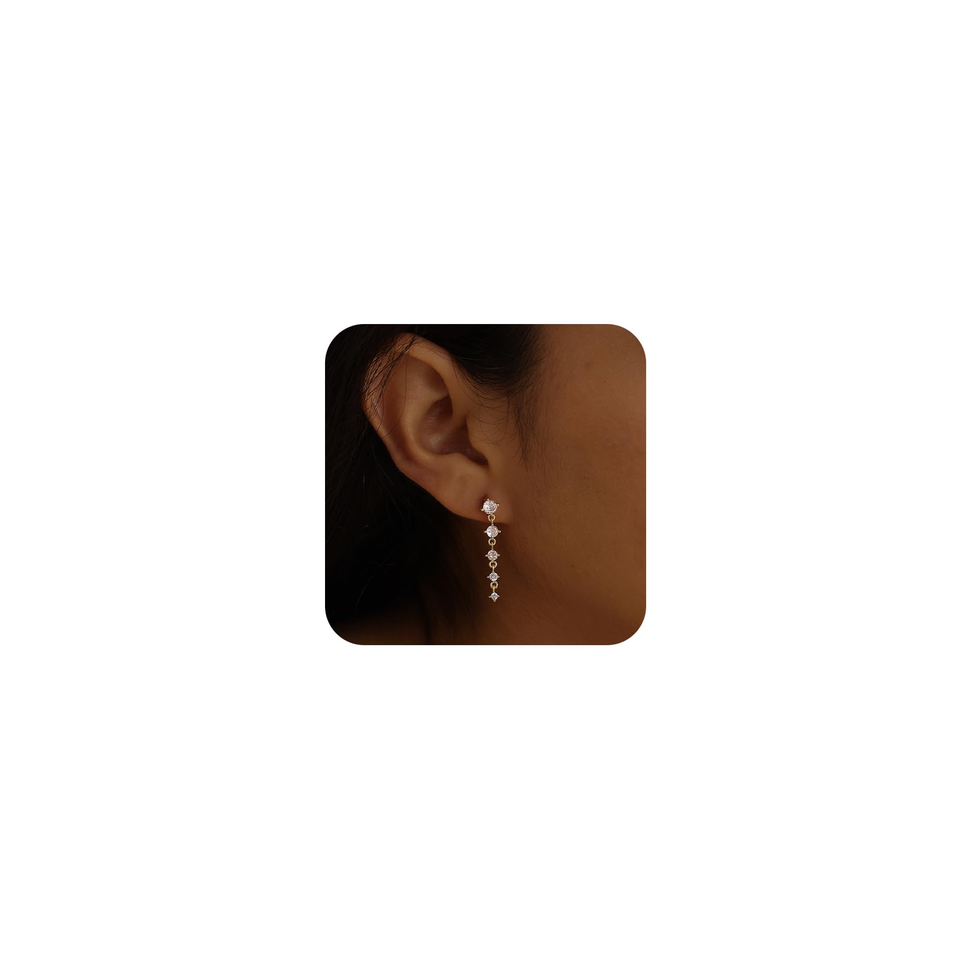 Silver Earrings for Women,Dainty Dangle Earrings Silver Plated Drop Earrings for Women Trendy Hypoallergenic CZ Stud Earrings Wedding Pearl Earrings Dangling Cute Small Hoop Earrings Jewelry