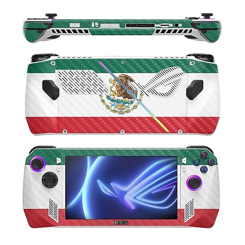 Image of MightySkins Carbon Fiber Skin Compatible with Asus ROG Ally - Mexican Flag | Protective, Durable Textured Carbon Fiber Finish | Easy to Apply