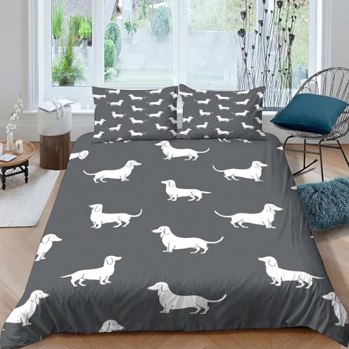 Parure de lit teckel 3D avec housse de couette 220x240 microfibre légère - 4