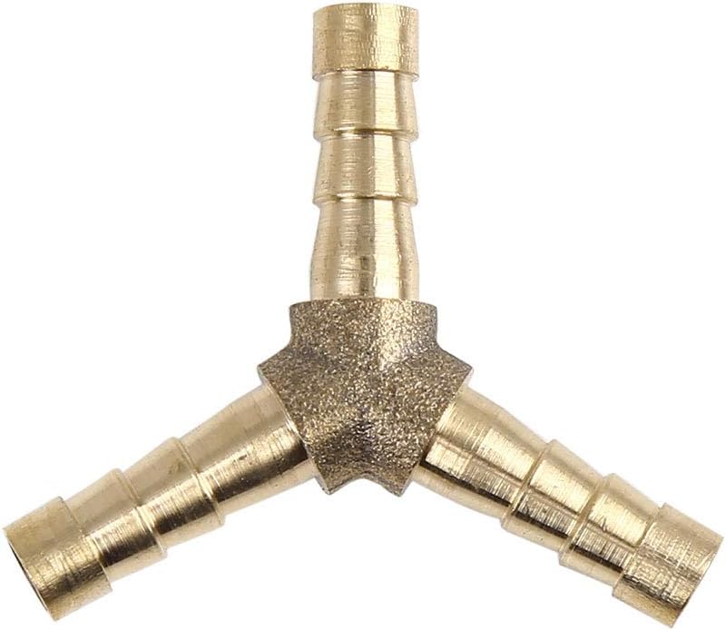X AUTOHAUX 5mm Brass Hose Barb Fitting Y-Shaped 3 Way Connector for Air Water Gas Oil Pipe