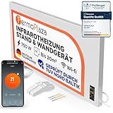 TermoPlaza WLAN Infrarotheizung mit Thermostat 750 W bis 20 m² | Intelligente Infrarot Wandheizung & Standgerät | Energiesparende Infrarot Elektroheizung & Konvektor Heizung für Zuhause und Badezimmer