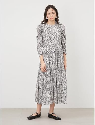 Amazon.co.jp: [ミラオーウェン] フラワーギャザーティアードマキシ  