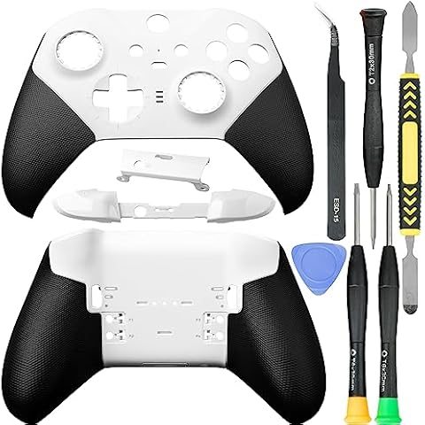 Housing Shell Faceplate Front Back Case Top Cover Bottom Case LB RB Bumper Trigger Button Middle Baffle for Xbox One Elite Series 2 Elite Series 2 Core Controller Replacement Parts(White) Cover